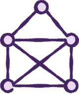 Vernetzte Knotenpunkte als Symbol für Website-Strategie und Konzept