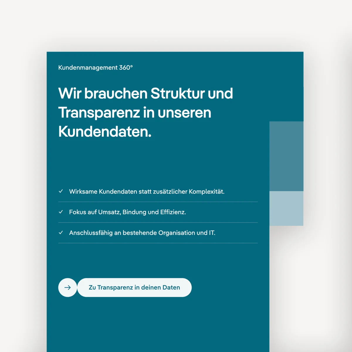 KMH Website in Kundensprache: „Wir brauchen Struktur und Transparenz in unseren Kundendaten“